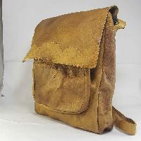 Himalayan Yak Leather Office Shoulder Bag [2 Pocket], [2 Zip], [1 Leather Botton Lock]