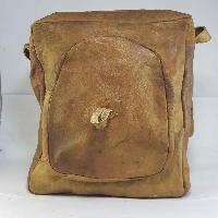 Himalayan Yak Leather Office Shoulder Bag [2 Pocket], [2 Zip], [1 Leather Botton Lock]