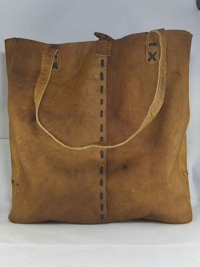 Himalayan Yak Leather Shopping Bag [large]