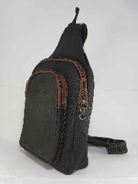 Himalayan Yak Leather Cross Shoulder Bag [2 Pockets 2 Zip]