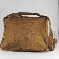 Himalayan Yak Leather Cross Shoulder Bag [3 Pocket], [2 Leather Button Lock], [1 Leather Stipe Lock]