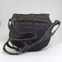 Himalayan Yak Leather Shoulder Bag [1 Zip], [1 Pocket], [leather Strip Lock]