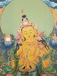 Maitreya Buddha Tibetan Hand Painted Thangka [real Gold]