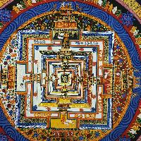 Kalachakra Hand Painted Tibetan Thangka [medium], [dark Blue]