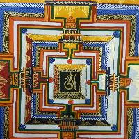 Kalachakra Hand Painted Tibetan Thangka [medium], [yellow]