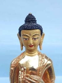 Vairocana Buddha - Tibetan Handmade Statue [full Fire Gold Plated], [painted Face]