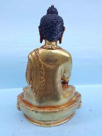 Medicine Buddha - Tibetan Handmade Statue [full Fire Gold Plated], [painted Face]