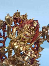 Vajravarahi - Dorje Phagmo Yogini Tibetan Handmade Statue [last From The Mold], [full Fire Gold Plated], [painted Face]