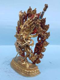 Vajravarahi - Dorje Phagmo Yogini Tibetan Handmade Statue [last From The Mold], [full Fire Gold Plated], [painted Face]
