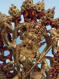 Vajravarahi - Dorje Phagmo Yogini- Tibetan Handmade Statue [last From The Mold], [full Fire Gold Plated], [painted Face]