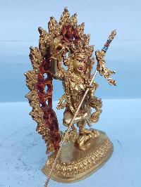 Vajravarahi - Dorje Phagmo Yogini- Tibetan Handmade Statue [last From The Mold], [full Fire Gold Plated], [painted Face]