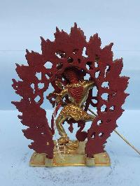 Vajravarahi - Dorje Phagmo Yogini- Tibetan Handmade Statue [last From The Mold], [full Fire Gold Plated], [painted Face]