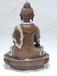 Statue Of Shakyamuni Buddha [silver Plated], [chocolate Oxidized]