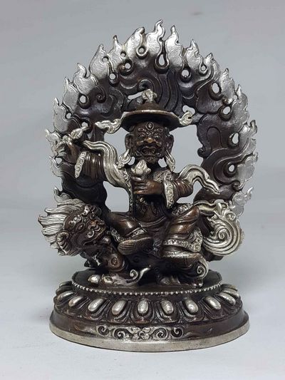 Statue Of Dorje Legpa [silver Plated], [chocolate Oxidized]