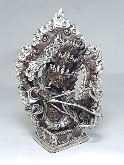 Statue Of Rahula [silver Plated], [chocolate Oxidized]