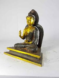 Blessing Buddha - Amoghasiddhi Buddha Statue [sand Casting], [brown Antique]