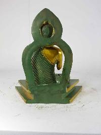 Blessing Buddha - Amoghasiddhi Buddha Statue [sand Casting], [green Antique]