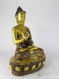 Blessing Buddha - Amoghasiddhi Buddha Statue[sand Casting], [silver Brown Antique]