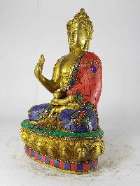 Blessing Buddha - Amoghasiddhi Buddha Statue [sand Casting], [stone Setting]