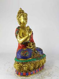 Blessing Buddha - Amoghasiddhi Buddha Statue [sand Casting], [stone Setting]
