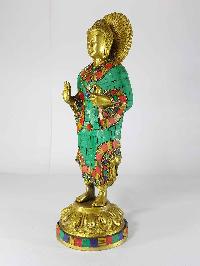 Blessing Buddha - Amoghasiddhi Buddha Statue [sand Casting], [stone Setting]