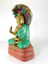 Blessing Buddha - Amoghasiddhi Buddha Statue [sand Casting], [stone Setting]