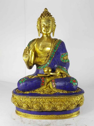 Blessing Buddha - Amoghasiddhi Buddha [sand Casting], [stone Setting]