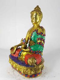 Medicine Buddha Statue [sand Casting], [stone Setting]