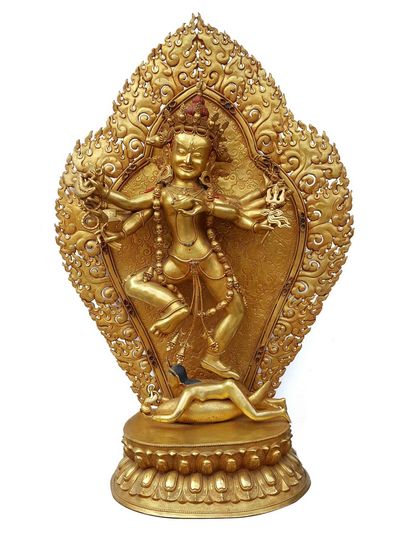 Vajravarahi - Dorje Phagmo Yogini Statue [full Gold Plated], [big Statue]