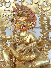 Stilling Mahakala - Four Arms With Consort, [shakti], Yab-yum Statue [full Fire Gold Plated], [big Statue]