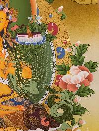 Manjushri Tibetan Hand Painted Buddhist Thangka [real Gold], [traditional Color]