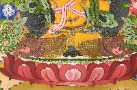 Manjushri Tibetan Hand Painted Buddhist Thangka [real Gold], [traditional Color]