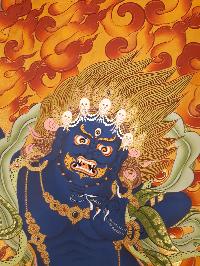 Vajrapani [chana Dorje] Tibetan Hand Painted Buddhist Thangka [real Gold], [traditional Color]