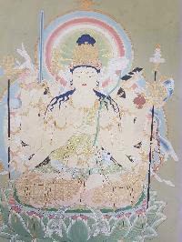 Old Thangka Of Japanese Guanyin [chundi], [chenrezig], [real Gold], [cundi, Chandi]