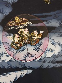 Tibetan Thangka Of Green Tara High Quality Real Gold And Tibetan Colors