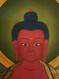 Tibetan Thangka Of Amitabha Buddha High Quality Real Gold And Tibetan Colors