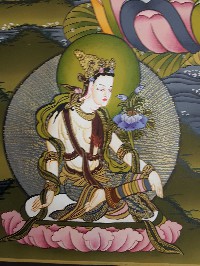 Tibetan Thangka Of Amitabha Buddha High Quality Real Gold And Tibetan Colors