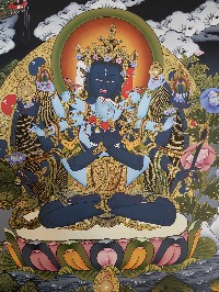 Tibetan Thangka Of Guhyasamaja High Quality Real Gold And Tibetan Colors
