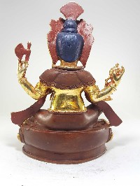 Ganesh Statue [partly Fire Gold Plated], With [painted Face]