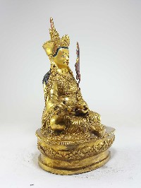 Guru Rinpoche Padmasambhava Statue, Full Fire Gold Plated, With [painted Face]