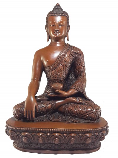 High Quality Shakyamuni Buddha Statue With Deep Carving And Chocolate Finishing