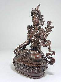 High Quality Statue Of White Tara Copper Plated And Chocolate Oxidized