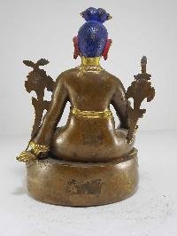 Antique Unique Statue Of Tsongkhapa [partly Fire Gold Plated,] Statue With [painted Face] In Typical Newari Style