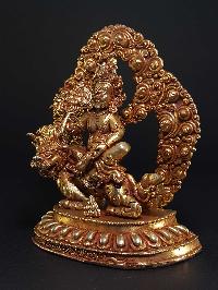 Statue Of Namtose Vaisravana Lion Jamabala [full Gold Plated], [fine Quality]