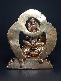 Statue Of Namtose Vaisravana Lion Jamabala [full Gold Plated], [fine Quality]