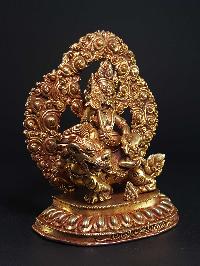 Statue Of Namtose Vaisravana Lion Jamabala [full Gold Plated], [fine Quality]