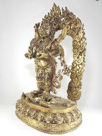 Statue Of Unique White Mahakala Statue Bronze Finishing