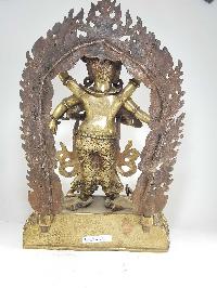 Statue Of Unique White Mahakala Statue Bronze Finishing