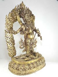 Statue Of Unique White Mahakala Statue Bronze Finishing