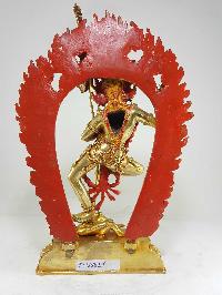 Statue Of Vajravarahi - Dorje Phagmo Yogini [full Fire Gold Plated] With [painted Face]